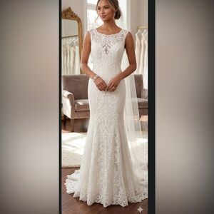 David Tutera for Mon Cheri "Afina" Wedding Dress - Size 12 - Ivory/Gold
